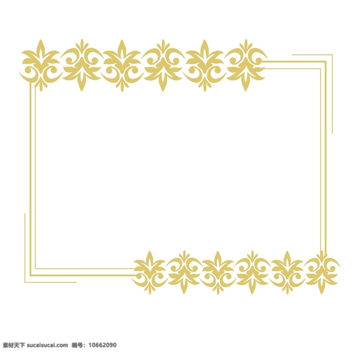 花朵 装饰 边框 插图 金色 欧式花纹