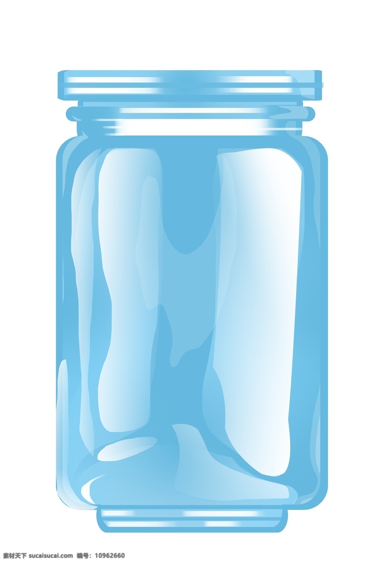 蓝色 玻璃 瓶子 插画 玻璃瓶子 蓝色玻璃瓶子 包装瓶子插画 透明玻璃瓶子 宽口径瓶子 瓶子装饰插画