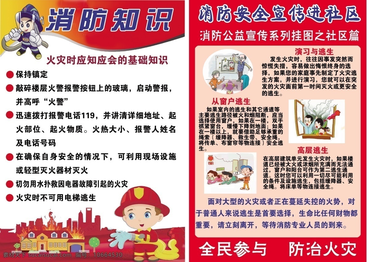 传单 消防安全知识 社区消防传单 消防公益宣传 逃生知识 dm宣传单