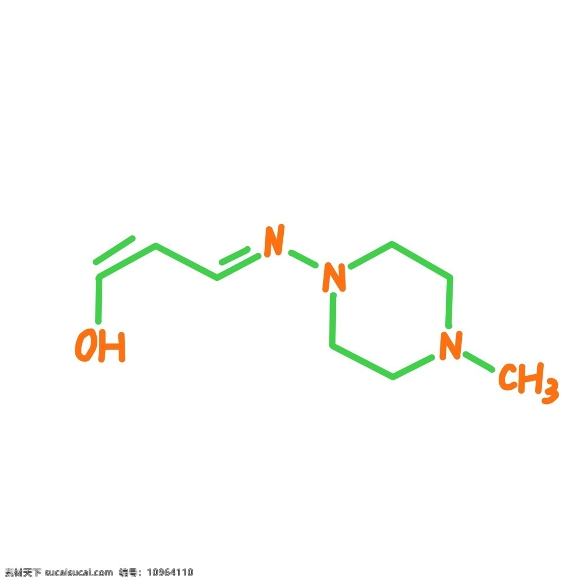 不规则 图案 化学 插图 结合的分子 绿色分子 橙色算数 化学工具 化学方程式 复杂的结构 生物分子