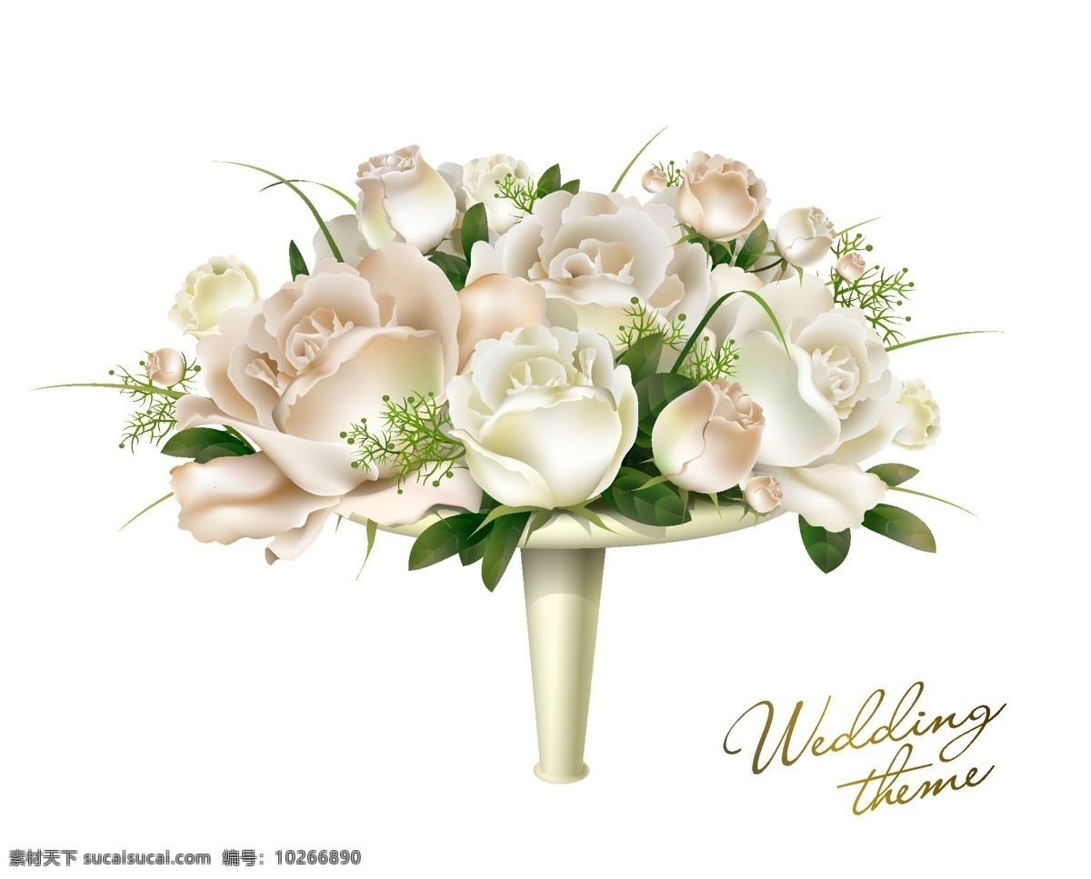 浪漫鲜花婚礼 wedding 花朵 花束 婚礼主题 浪漫 玫瑰花 模板 设计稿 矢量素材 鲜花 装饰 素材元素 源文件 矢量图