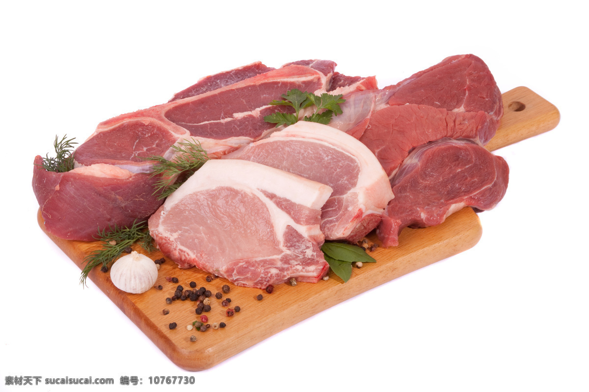 菜板 上 面的 新鲜 猪肉 蔬菜 新鲜瘦肉 红肉 牛肉 肉类 食材 食物 食材原料 餐饮美食