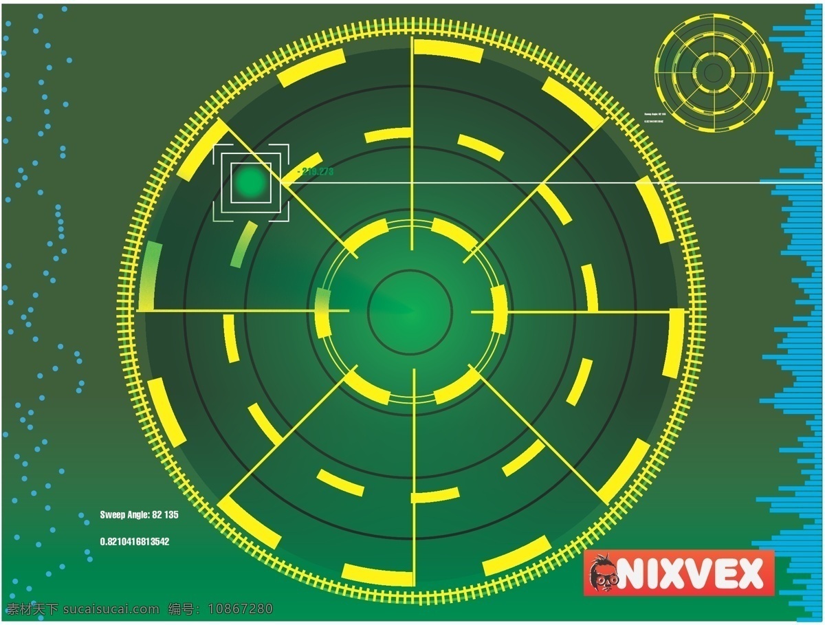 nixvex 雷达 屏幕 免费 矢量 军事的