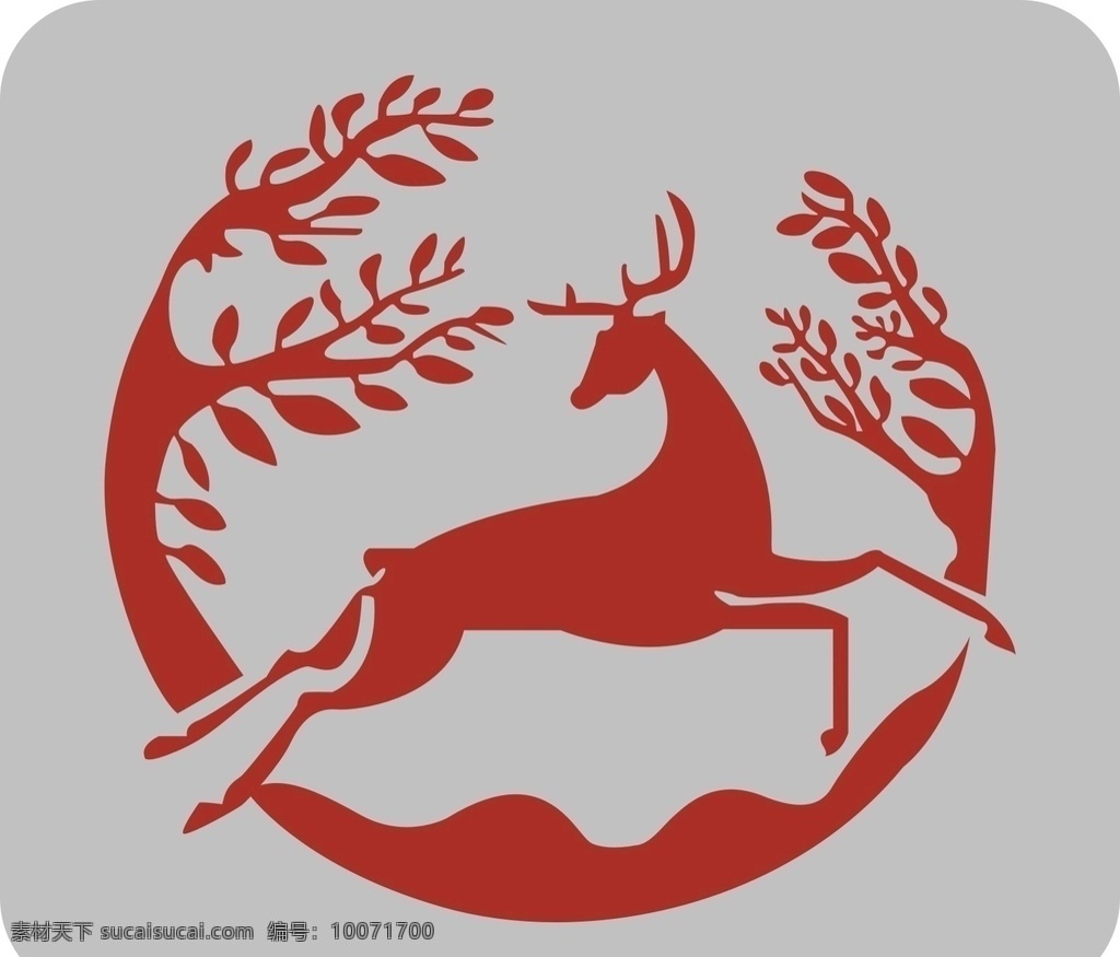 鹿 树枝 环保 森林 cdr矢量图 标志图标 公共标识标志