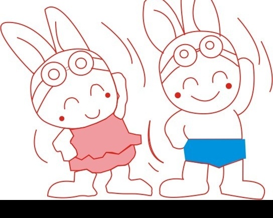 兔跳舞 做操121 笑笑 兔做操121 蓝色 粉色 生物世界 其他生物 矢量图库