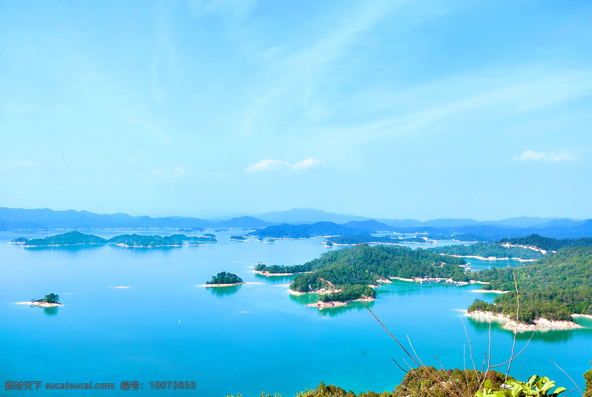 湖 景色 河源万绿湖 湖边 蓝天 湖景 全景 自然景观 自然风景