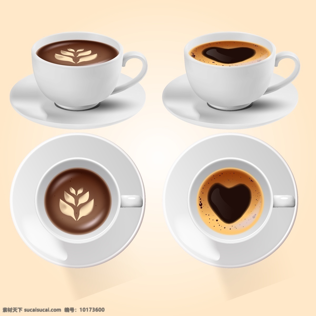 摩卡 咖啡 美式 双 视图 美式咖啡 拿铁 饮品 热饮 杯装咖啡 俯视咖啡杯 咖啡拉花 拉花 ai矢量 生活百科 餐饮美食