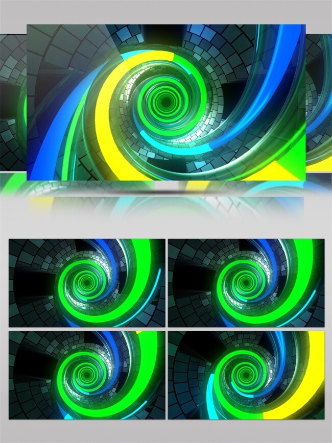 青黄 螺旋 光 视频 光芒四射 3d视频素材 特效 炫酷青光 螺旋幻光 华丽圈圈光