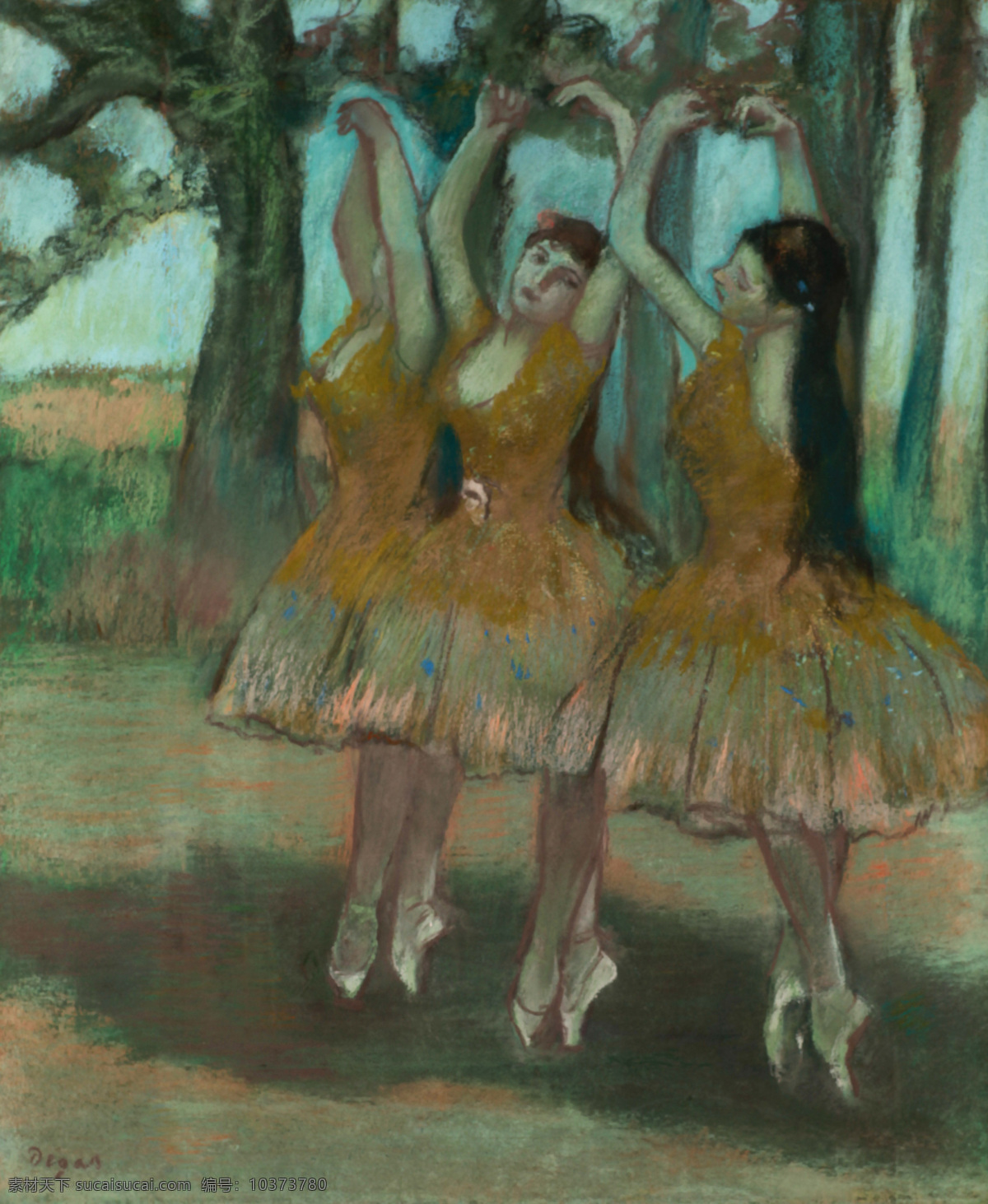 埃德加 德加 作品 西方古典油画 油画 油画作品 油画艺术 德加作品 舞蹈 芭蕾舞 舞女 跳舞 树 法国画家 流派艺术 印象派 私人收藏 绘画书法 文化艺术