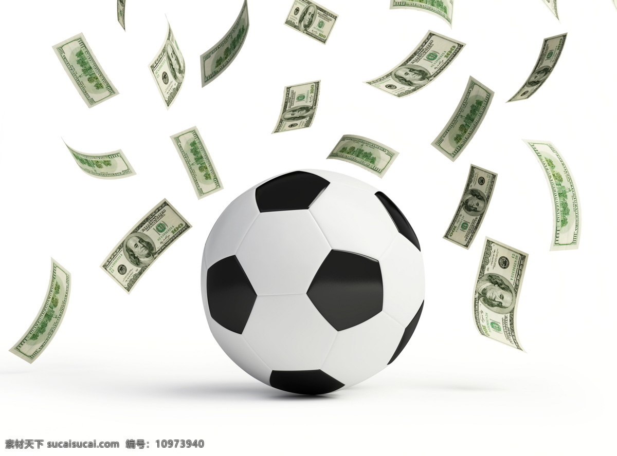 足球 金钱 金融货币 美金 财富 商务金融 足球与金钱 抽象图