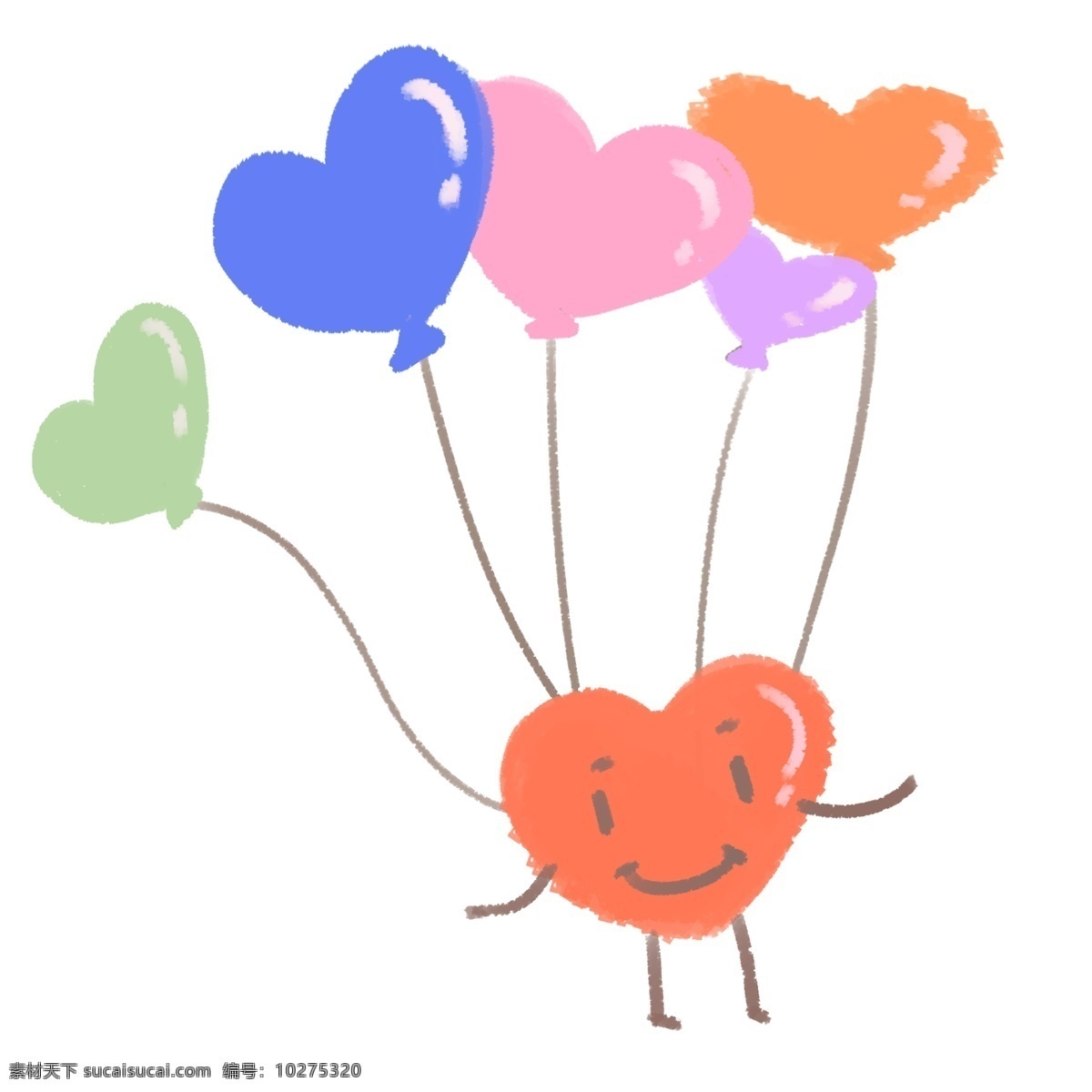 气球 彩色 爱心 图案 节日 祝福 商业 海报 庆祝 广告 招贴 装饰 手绘 心形 几何 手账 插图 插画