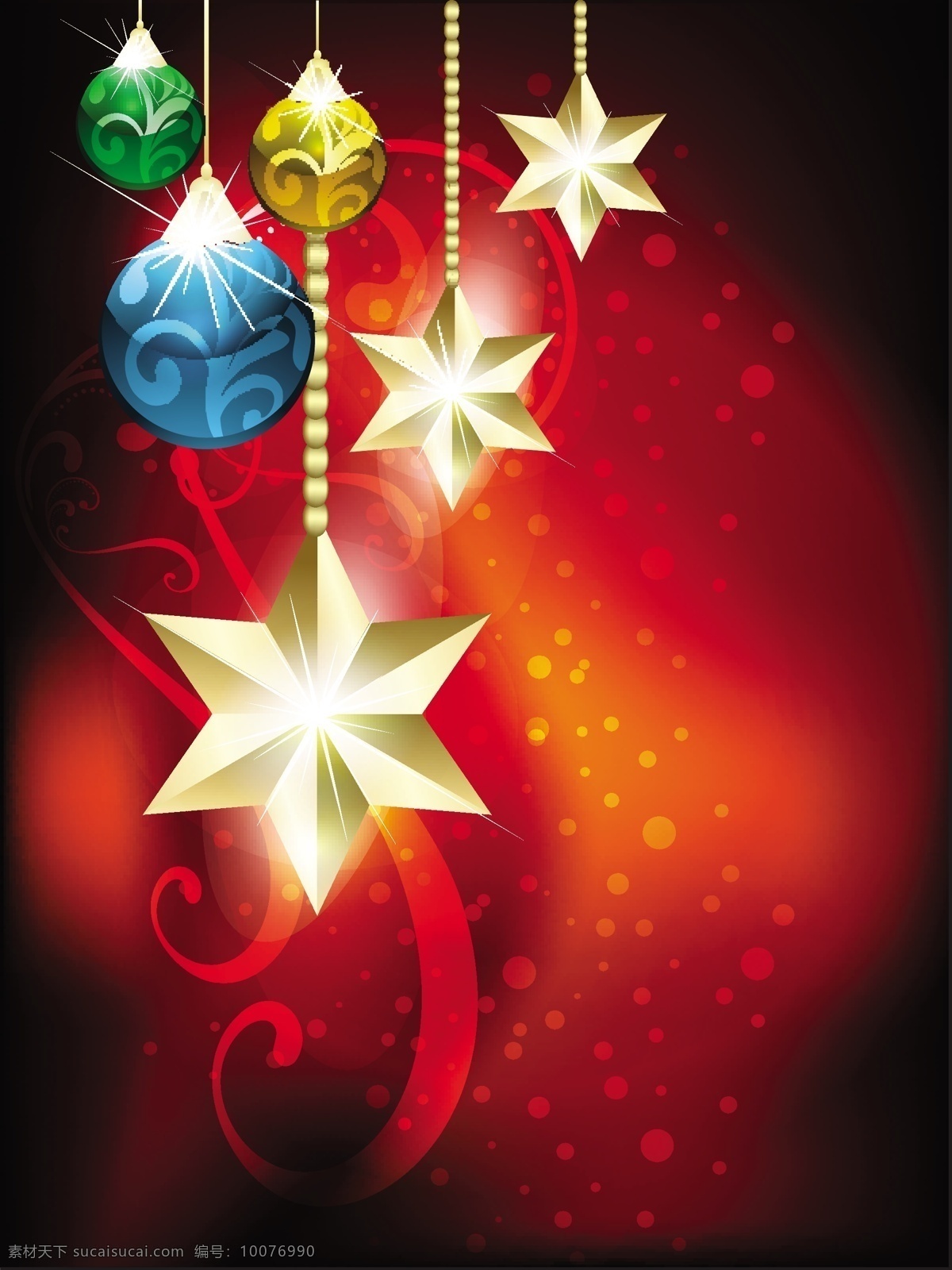 2014 年 新年 背景 红色花纹 花边 梦幻光斑 圣诞 圣诞背景 圣诞吊球 圣诞节 海报 装饰 花纹圣诞球 新年背景 手绘 手绘海报