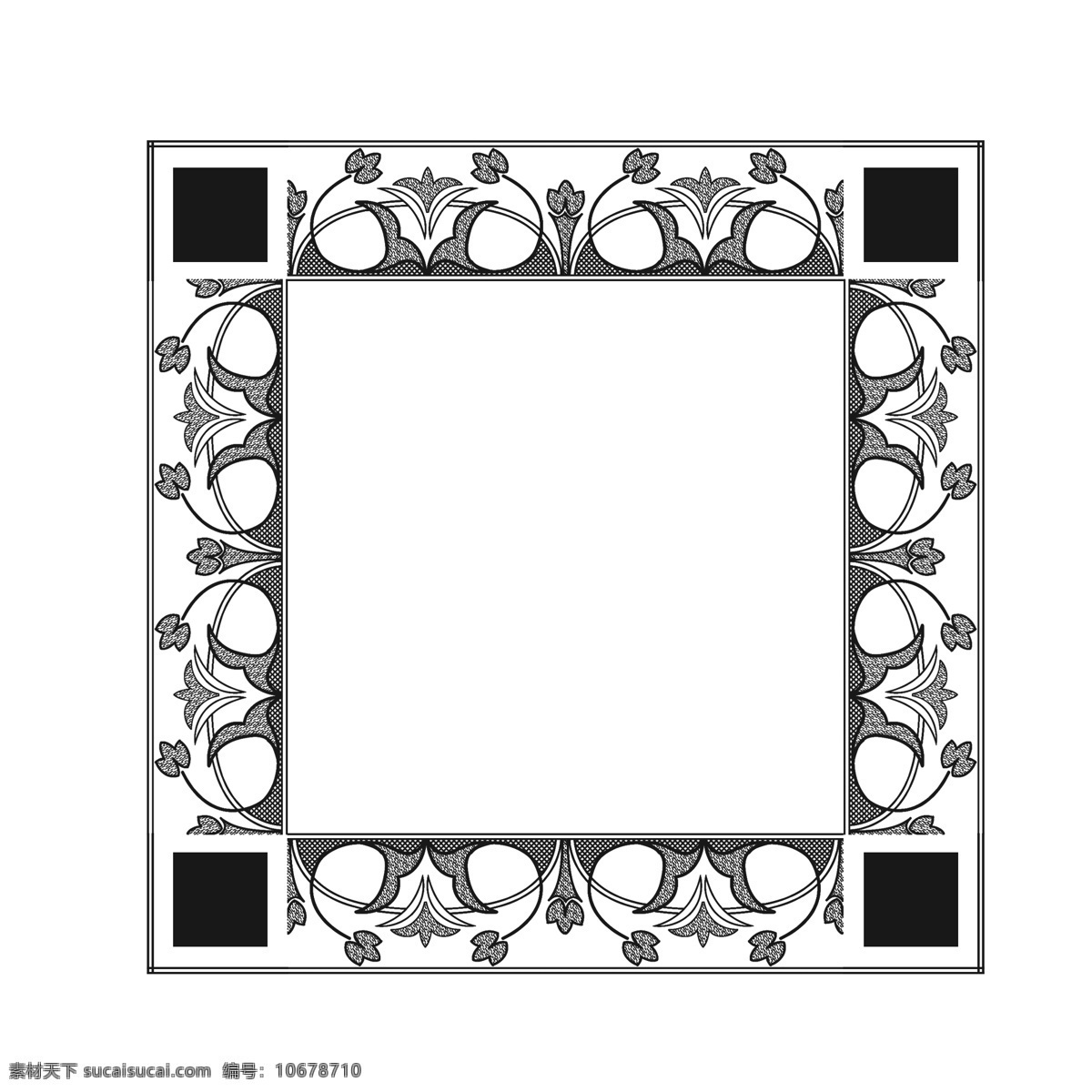 原创 欧式 复杂 边框 套 图 黑色 严肃 商用 元素 花纹 简约