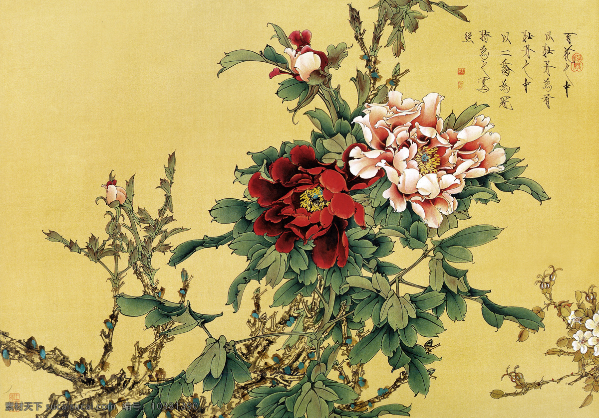 国画牡丹 国画 牡丹 花卉 壁画 装饰画 中国风 装饰画专辑 文化艺术 绘画书法