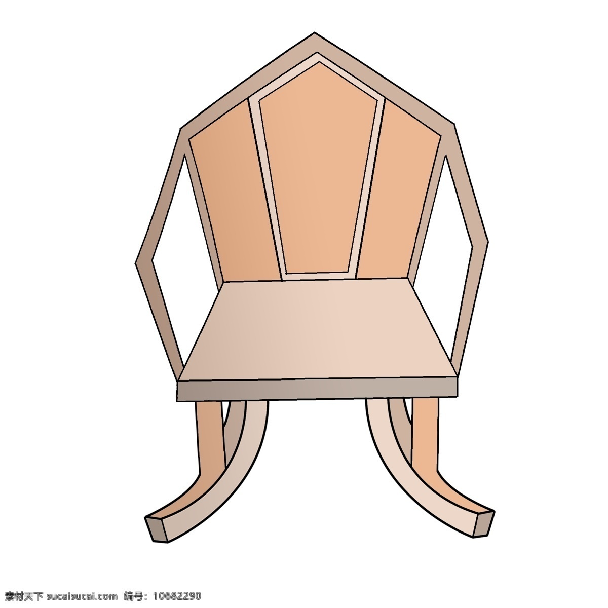 实木 黄色 摇摇 椅 插画 黄色的摇摇椅 正面的摇摇椅 实木家具家私 中式古典椅子 藤条摇摇椅 带靠背的椅子