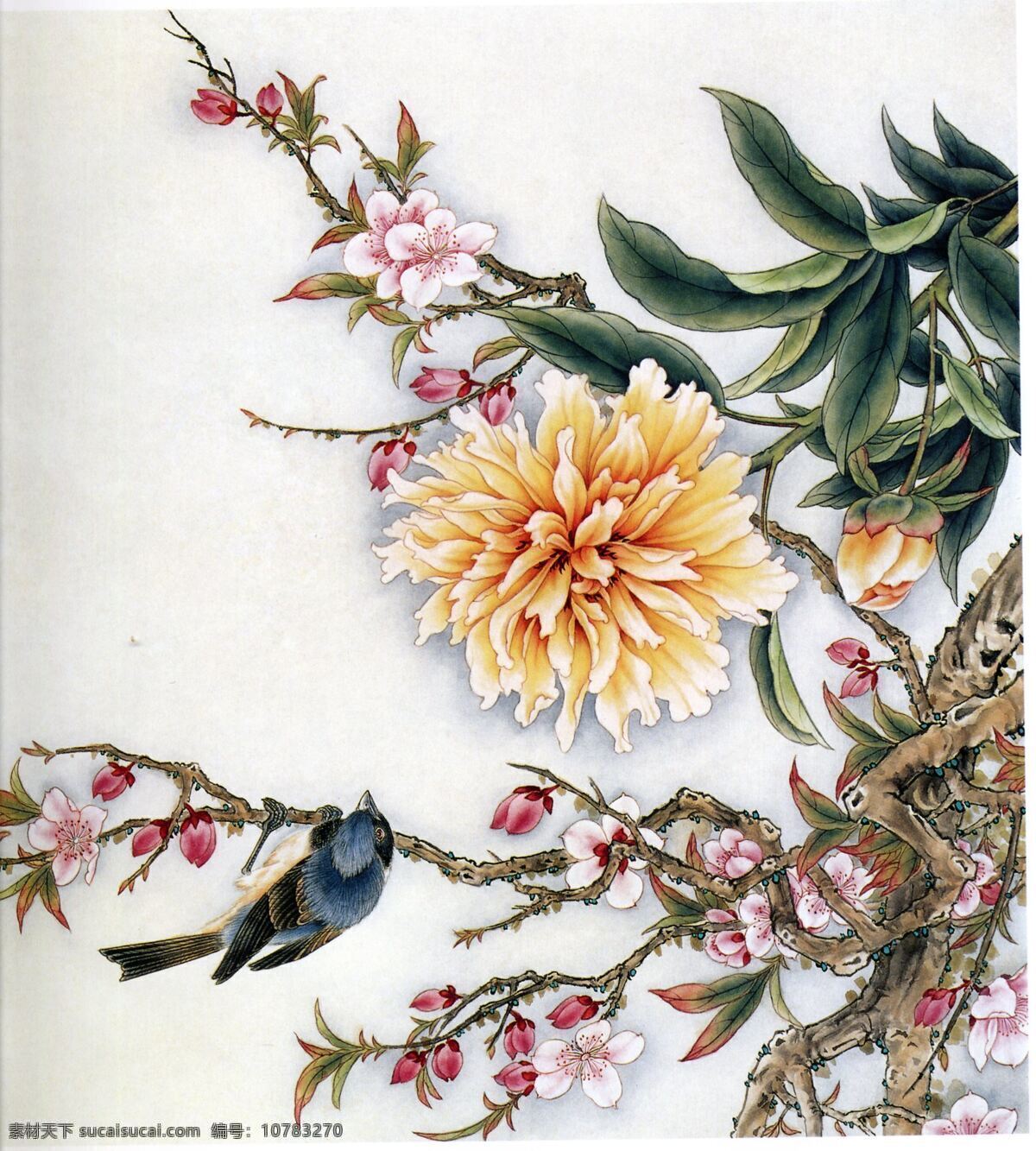 花鸟图 花 鸟 中国画 艺术 工笔画 树叶 绘画书法 文化艺术