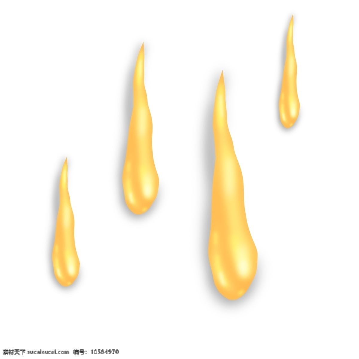 金色 立体 下落 油 滴 油水 油滴 滴下 滴落 下降 滑落 黄色 金闪闪 闪耀 油状 水流 卡通
