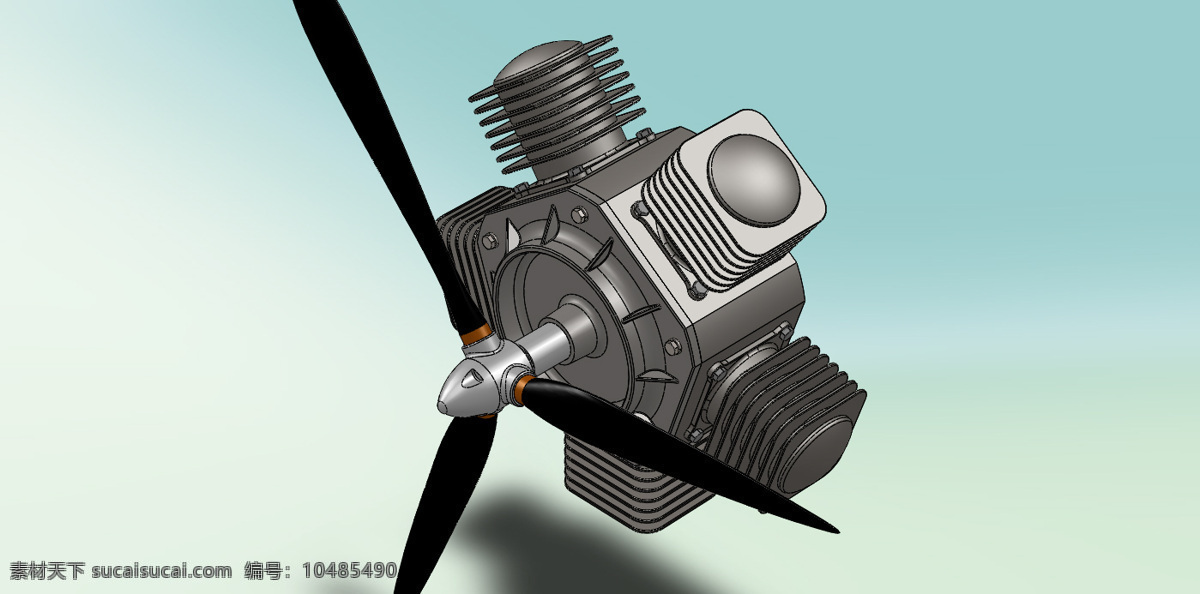 径向 引擎 发动机 航空 机械 螺旋桨飞机 汽车 3d模型素材 建筑模型