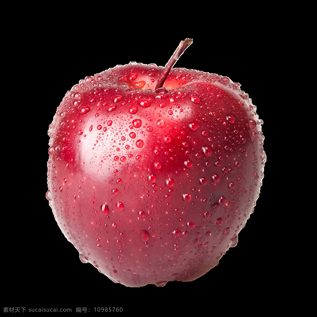 新鲜 红色 苹果 元素 小清新 水果 实物 红色苹果 水珠 免抠