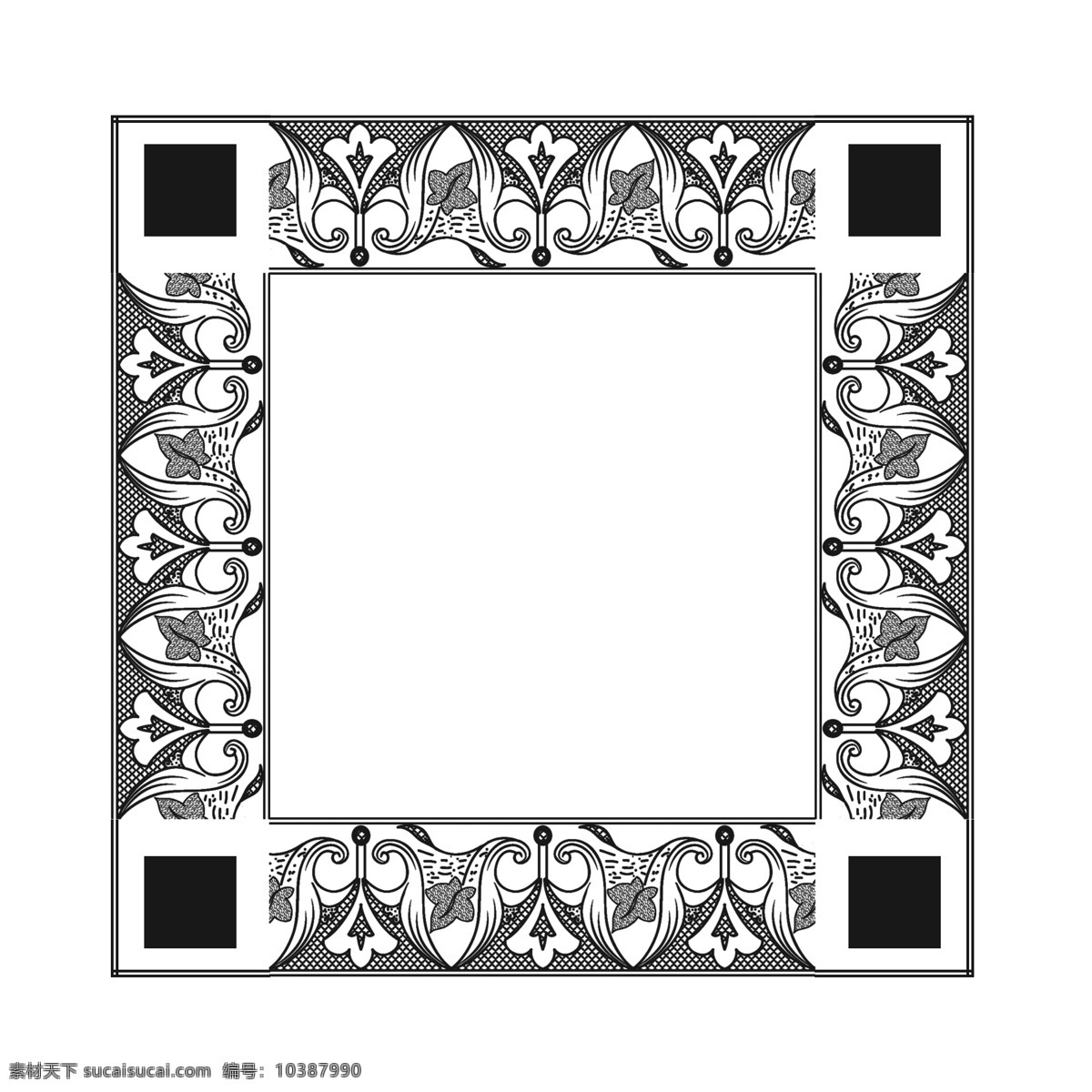 原创 欧式 复杂 边框 套 图 黑色 严肃 商用 元素 花纹 简约
