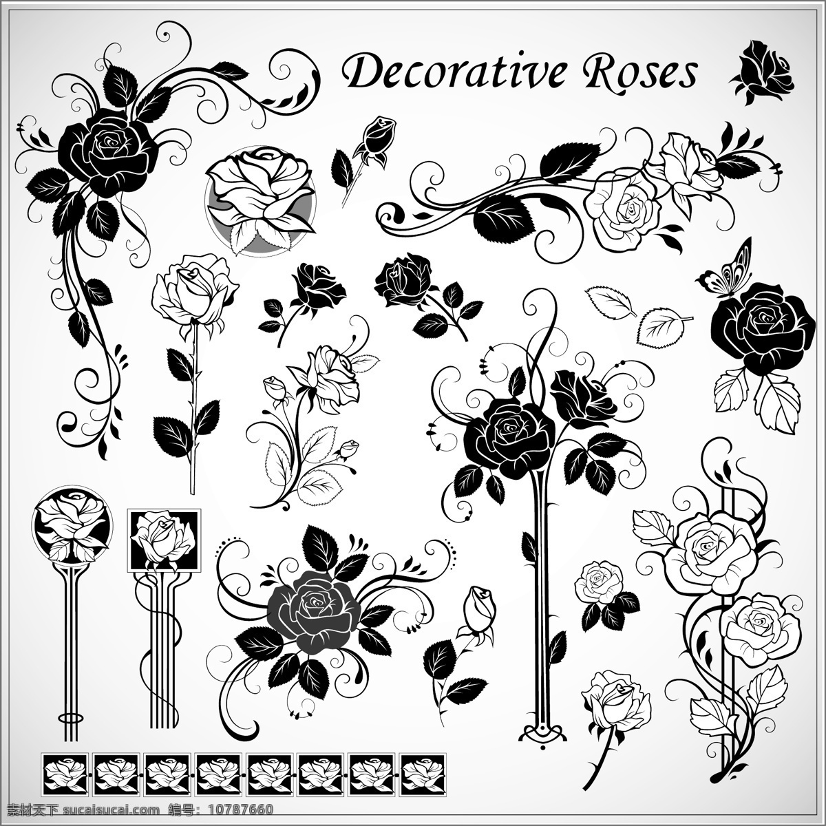 装饰 玫瑰 图案 矢量 装饰的玫瑰 玫瑰的图案 花纹 边框 自由 背景 下 复古 矢量图 花纹花边