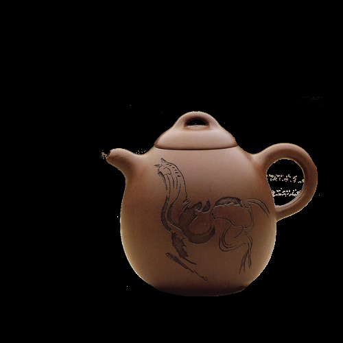 古雅 褐色 茶壶 产品 实物 茶道 茶文化 产品实物 动物花纹 褐色茶壶