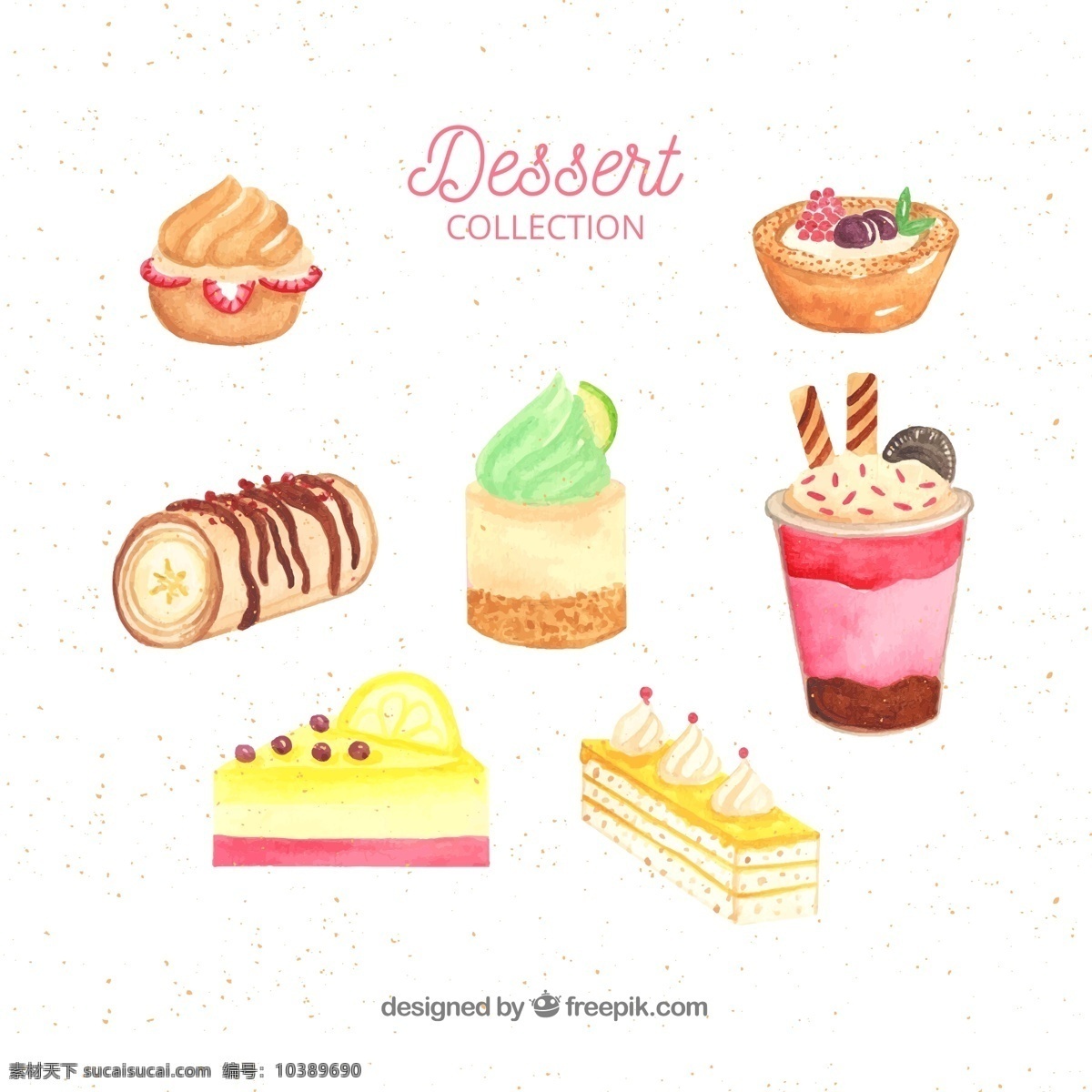 款 彩绘 甜点 矢量 甜品 蛋糕 奶油 蛋糕杯 蛋糕卷 三角蛋糕 标志图标 其他图标