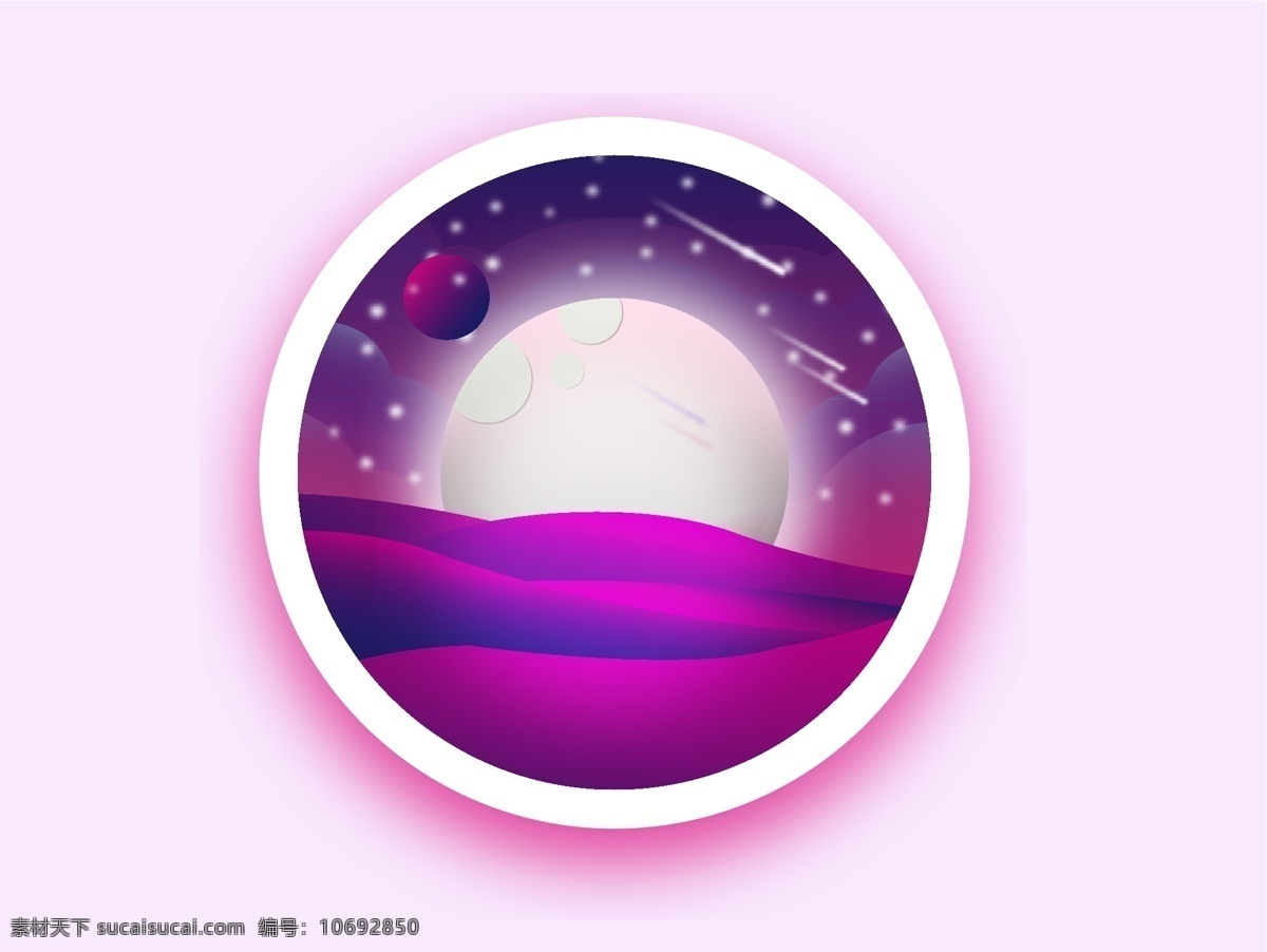 夜空 星球 矢量图 流星 圆
