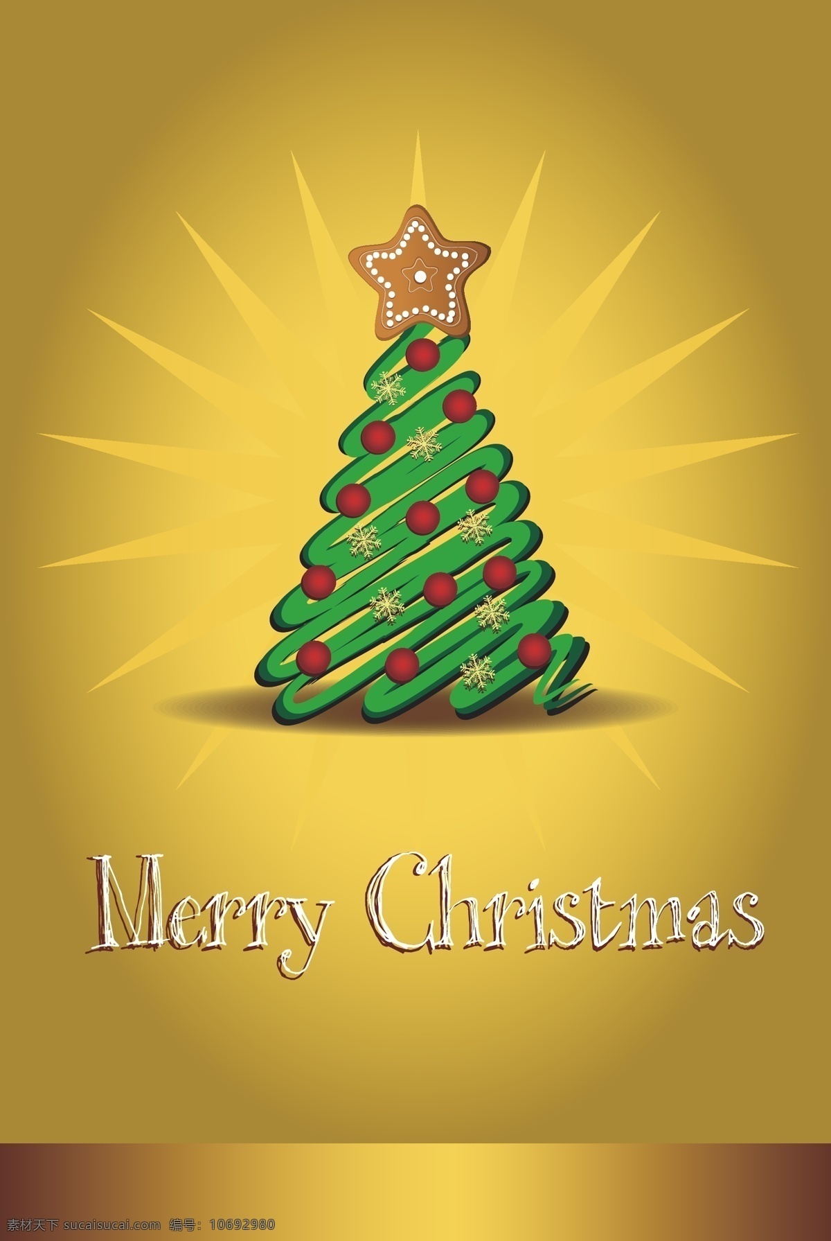 矢量 创意 金色 圣诞节 背景 圣诞树 手绘 可爱 发光 海报 卡通 童趣