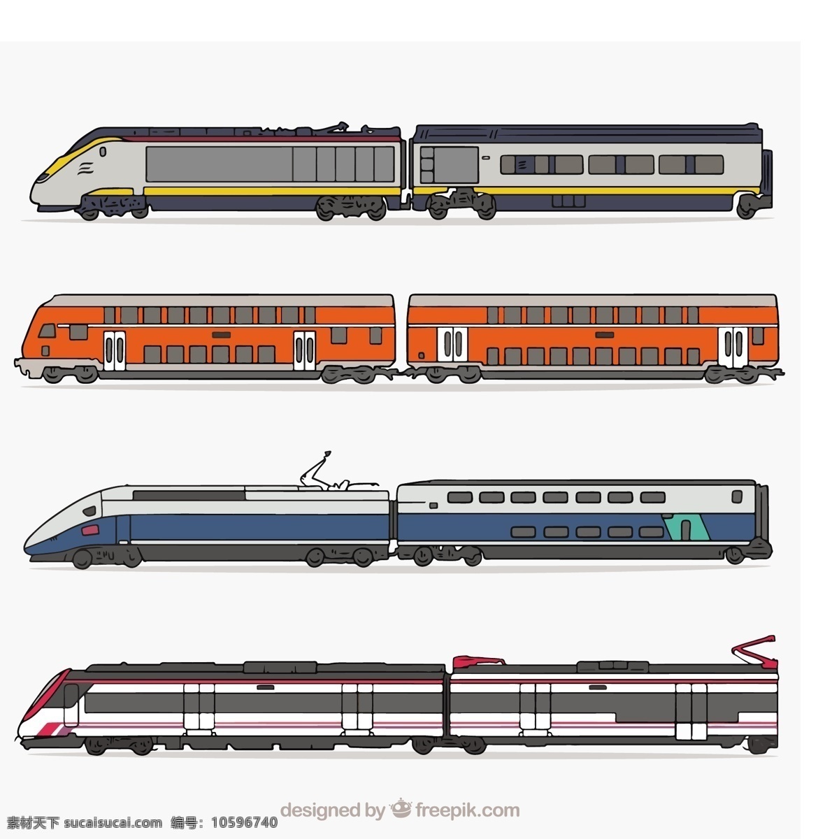 高速 火车 高铁 插图 集合 高速火车