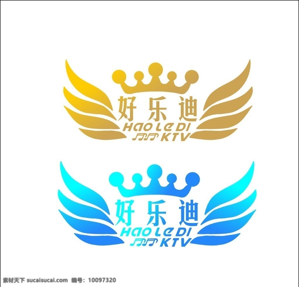 好乐迪 logo ktv 标志 双色标志 logo设计