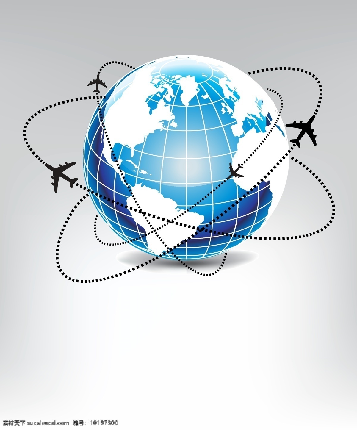 矢量 地球 航行 飞机 商业 背景 蓝色地球 手绘 旅游 海报 科技 科幻 商务