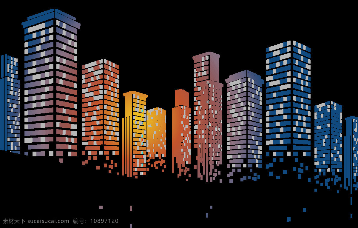 几何 方块 颗粒 像素 化 城市 建筑 免 抠 方块颗粒 像素化 城市建筑 免抠图 文化艺术