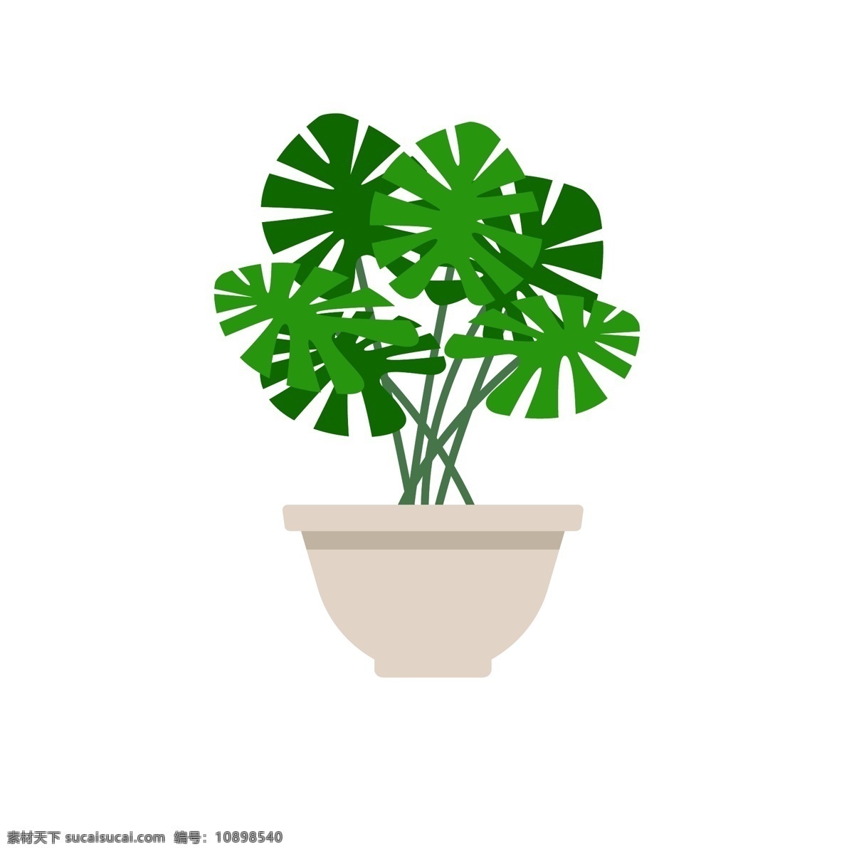 盆栽 植物 矢量 元素 卡通