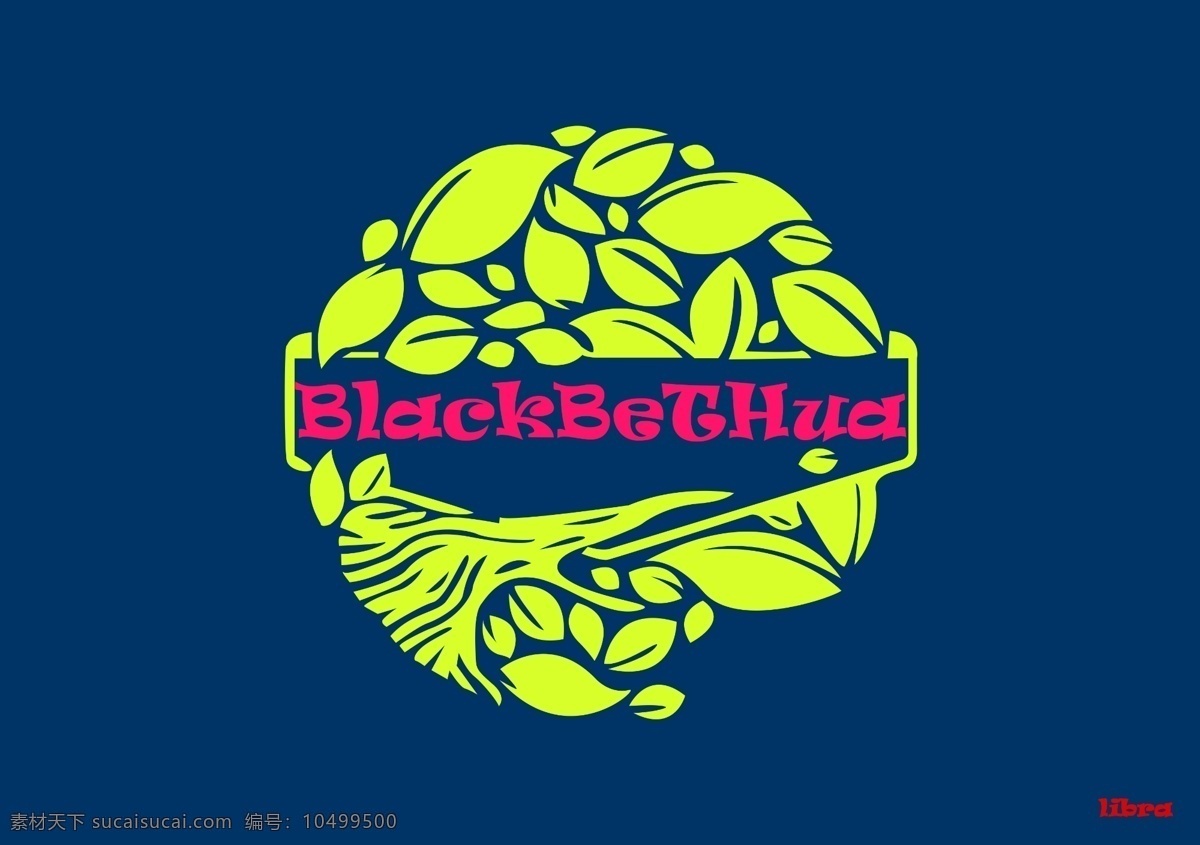 绿叶 logo 字体 绿色 蓝色 blackbethua
