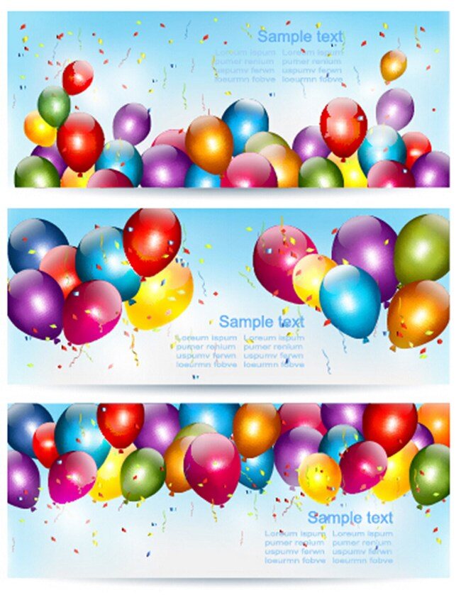 漂亮 彩色 气球 横幅 矢量图 广告背景 背景素材 广告 背景 素材免费下载 矢量 蓝色