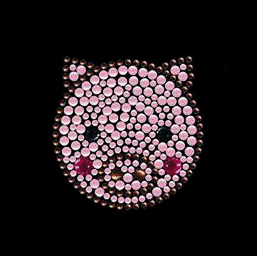 烫钻免费下载 动物 服装图案 烫钻 猪 动物头像 面料图库 服装设计 图案花型