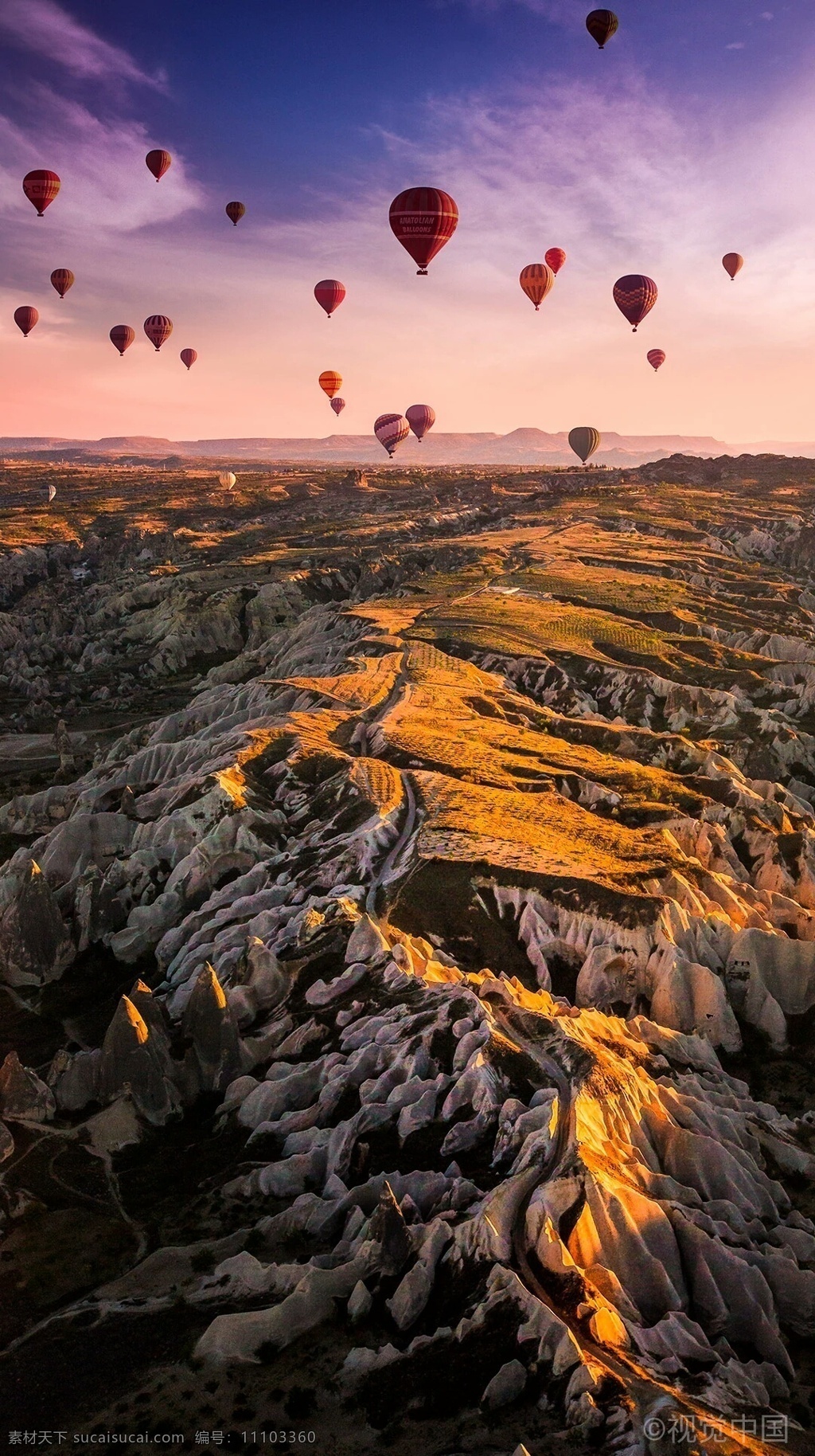 热气球旅行 热气球 旅行 天空 鸟瞰 霞光 自然景观 自然风景