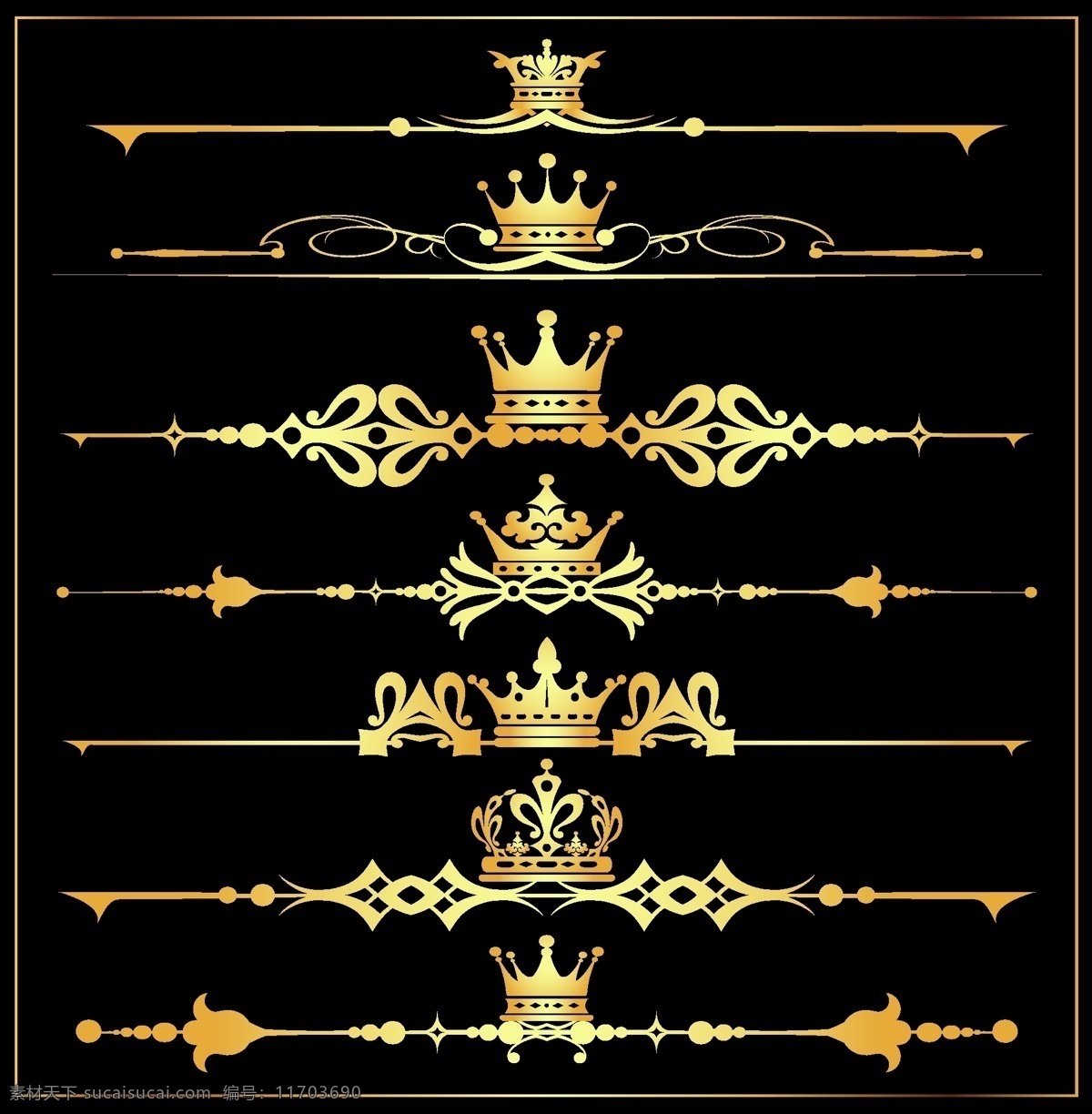 欧洲 高贵 复古 皇冠 网页设计 标签 金色 饰品 矢量素材 设计素材