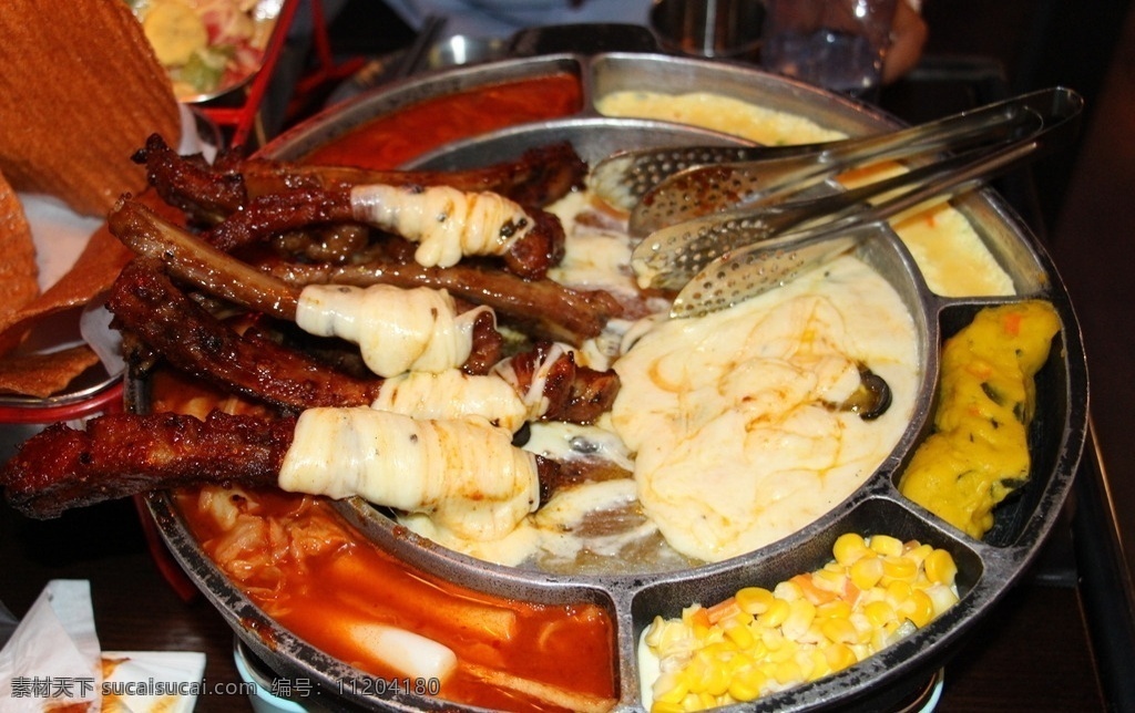 韩餐 羊排 芝士 玉米粒 美食 年糕 餐饮美食 传统美食