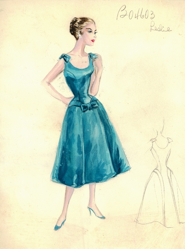 蓝色 无袖 连衣裙 设计图 服装设计 时尚女装 职业女装 职业装 女装设计 效果图 短裙 衬衫 服装 服装效果图