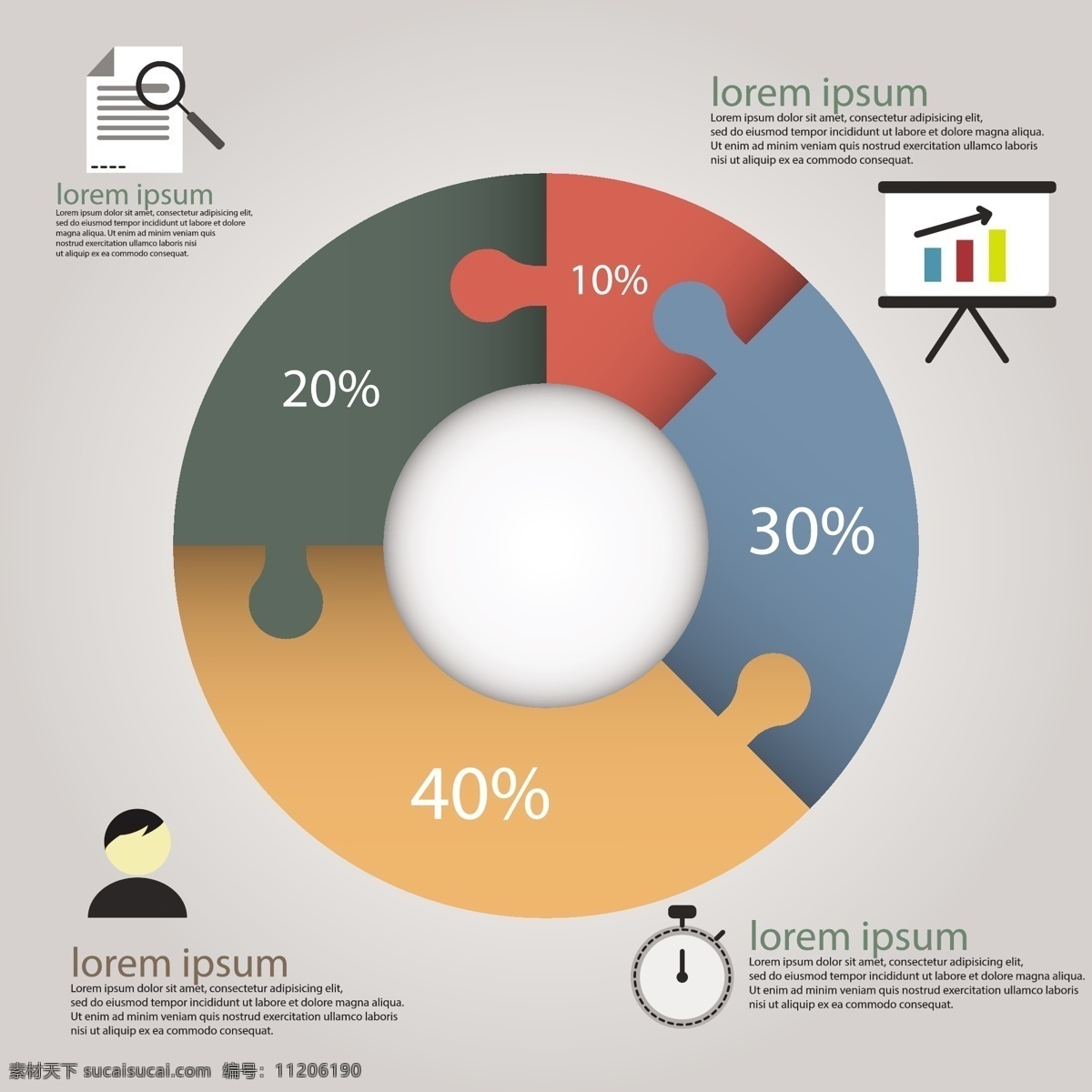 彩色图表模板 图表 业务 模板 颜色 图形 数据 信息 要素 信息图表元素 圆形 商业图表 infography 图表模板 图形元素