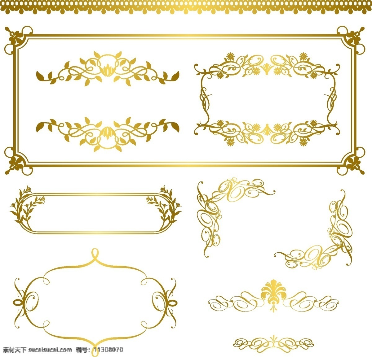 金色 花纹 花边 矢量图 其他矢量图