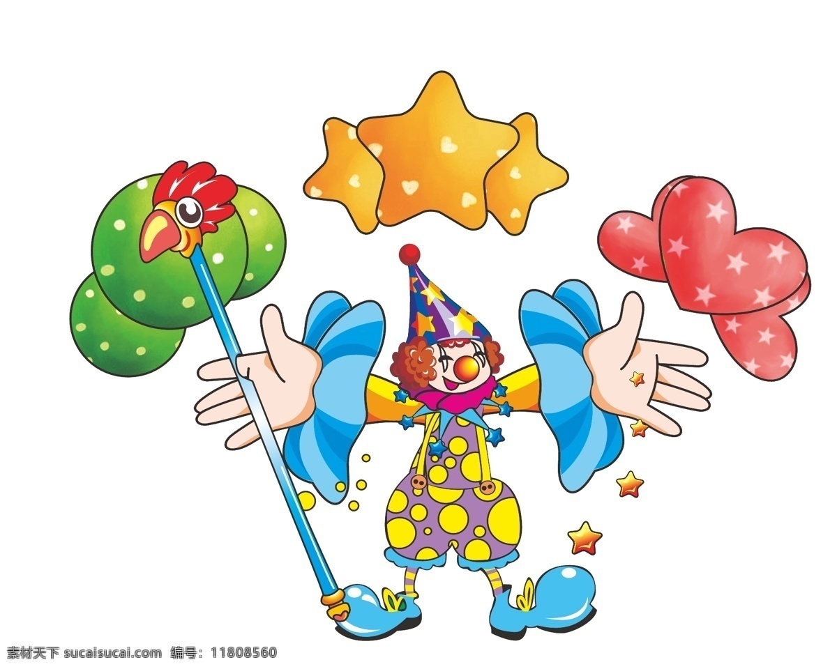 卡通设计 小丑 设计素材 卡通人物 气球小丑 动漫动画 动漫人物