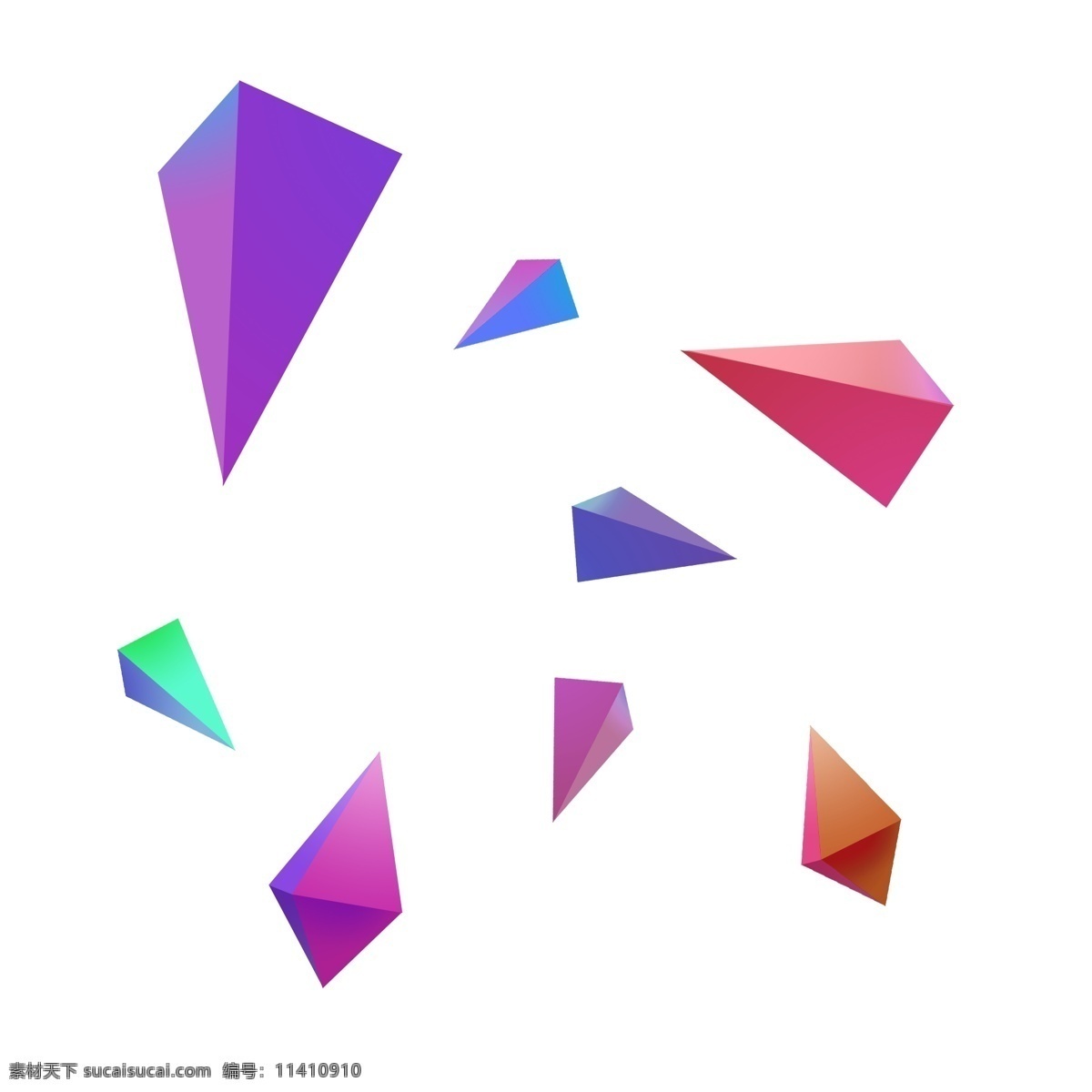 漂浮 彩色 立体 三角形 免扣漂浮 活动促销 海报装饰 几何 电商 首页 装饰 彩带