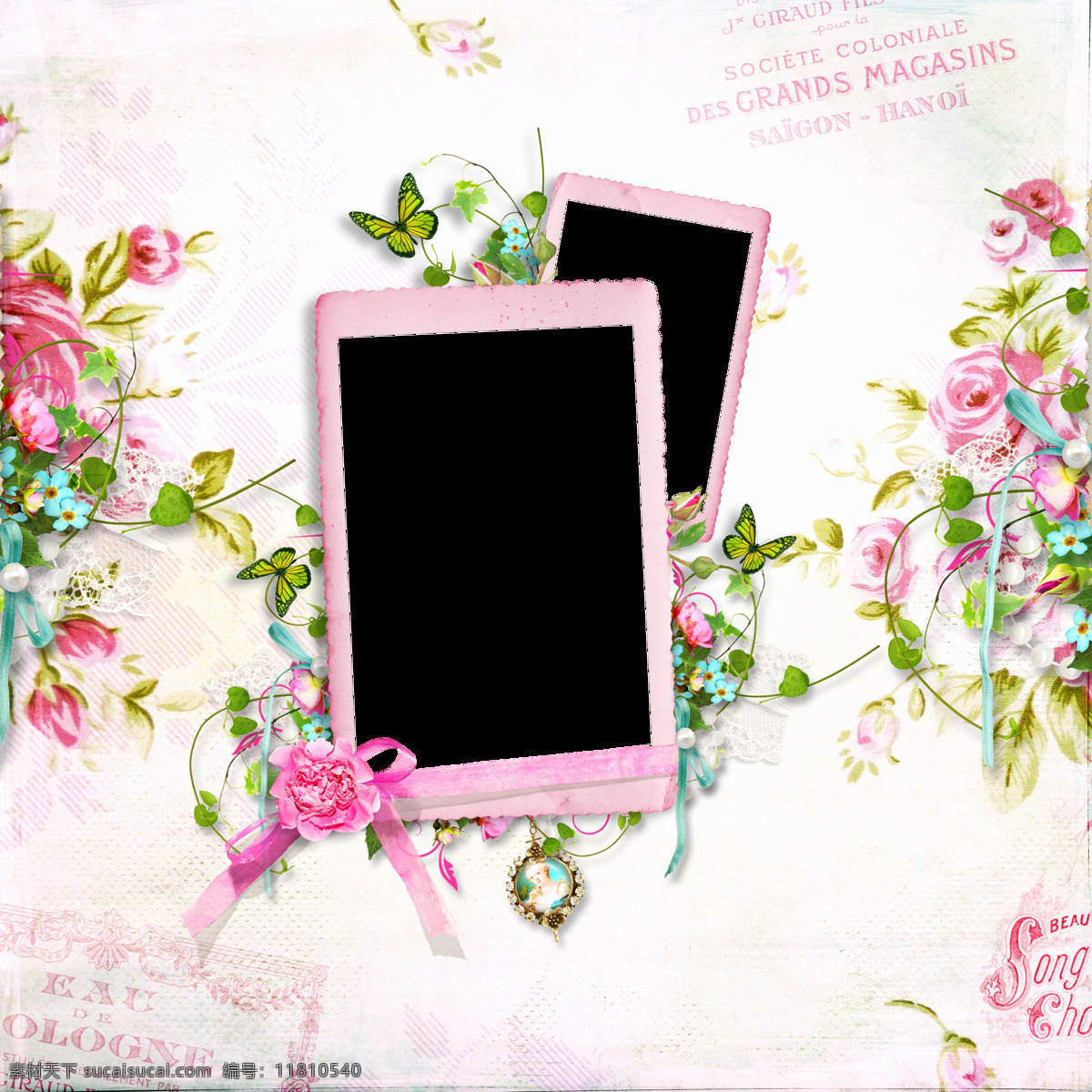 粉色 可爱 相框 透明 装饰 设计素材 背景素材