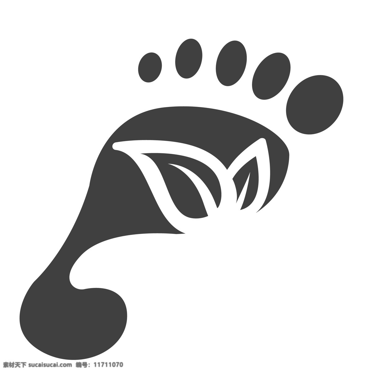 一个 脚丫 图标 叶子 枝叶 生活图标 卡通图标 黑色的图标 手机图标 智能图标设计