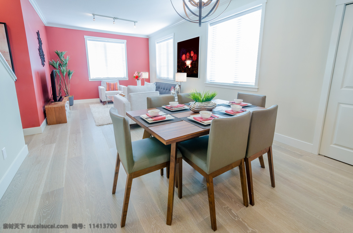 简洁 厨房 白色 餐桌 效果图 室内设计 沙发 装修 环境家居