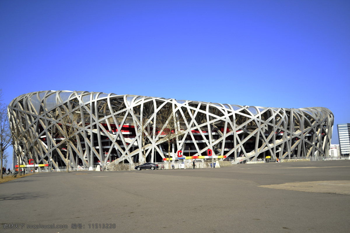 北京 鸟巢体育场 背景 建筑 色彩 广告 蓝色 奥运 建筑设计 建筑摄影 建筑园林