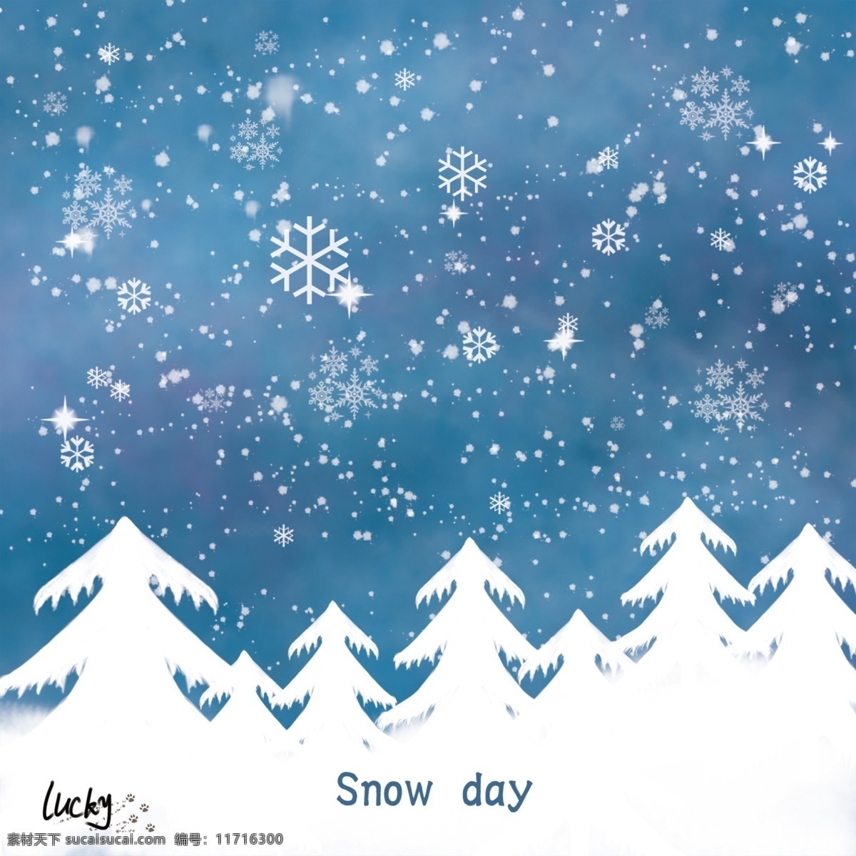 下雪天 雪 雪花 蓝色雪花背景 雪景 卡通设计